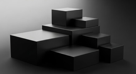 Boxes Black Abstract Background Presentation Platform Geometric Simple Minimal