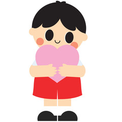 Kids with Hearts and Love and Blank boarder for teacher day