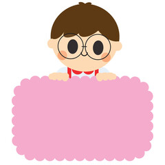 Kids with Hearts and Love and Blank boarder for teacher day