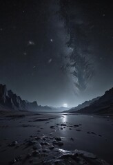 Vast, dark expanse studded with twinkling stars ,  awe,  cosmos,  vibrant