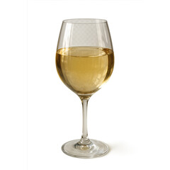 glass of white wine isolated on white