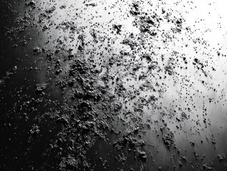 Close-up of a dark metallic surface heavily corroded with rust patches and irregular flaky texture under bright lighting
