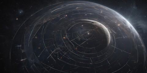 Faded celestial atlas, star constellations, intricate lines,  galaxy,  dusty,  antique