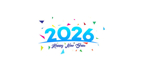 2026 Happy New Year Celebration Colorful Confetti Design