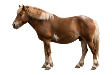 Chestnut horse isolated on a white background png ai generated
