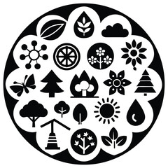 Nature Icons Bundle 20 High-Quality Vector Graphics for Eco Designs