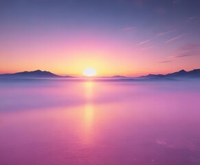 Fuzzy, blended pink, blue, yellow gradient; dreamy sunset effect ,  light,  image,  fluffy