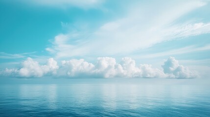 Ethereal Low-Hanging Clouds Drifting Gently Above Serene Ocean