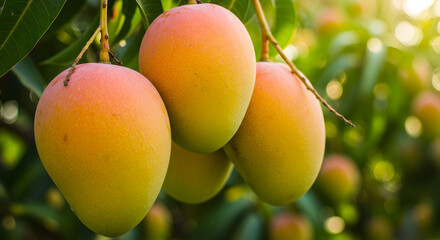 Juicy Mangoes on the Tree