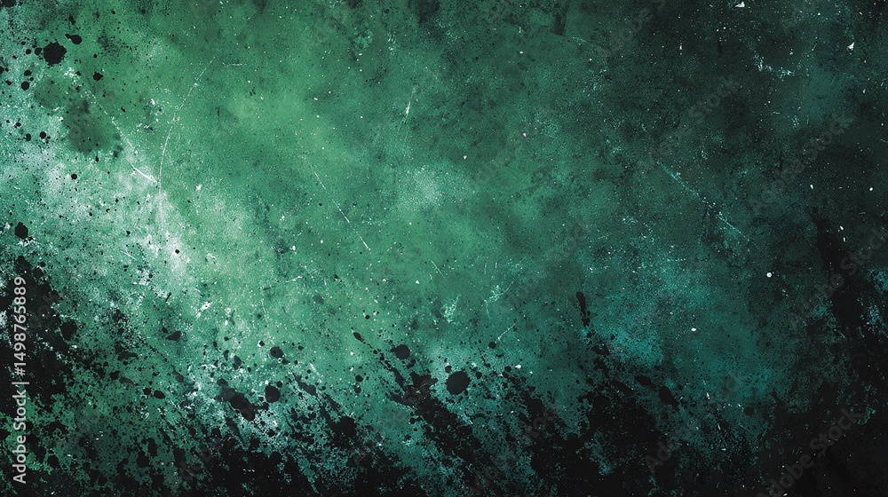 Poster deep green distressed overlay with abstract forest texture