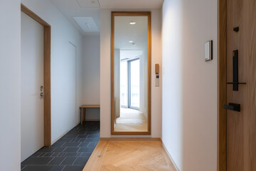 現代的でシンプルな玄関スペースのインテリア