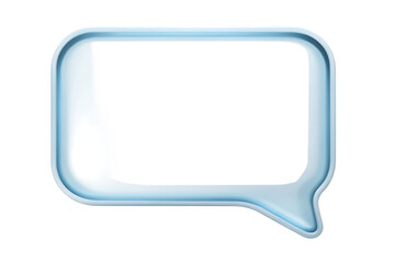 Light blue speech bubble isolated on a white background png ai generated