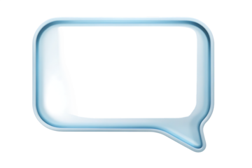 Light blue speech bubble isolated on a white background png ai generated