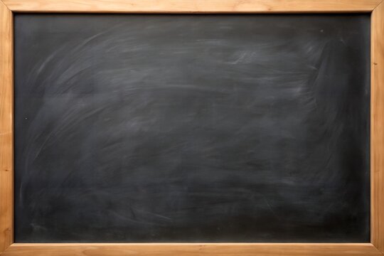 Blank blackboard with wooden frame