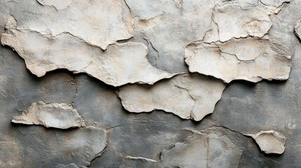 Fototapeta premium close-up of old cracked and peeling paint on a weathered wall showing rough textured layers and deterioration