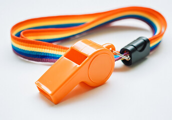 Rainbow Whistle with Lanyard