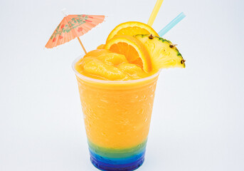 Rainbow Smoothie with Citrus Garnish