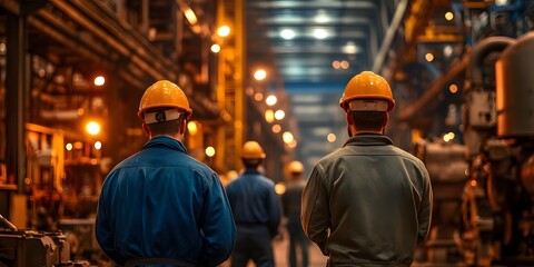 Fototapeta premium Male factory workers.