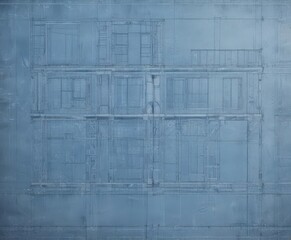 Architectural blueprint overlay on faded blue photo  Grunge texture , mockup, architecture