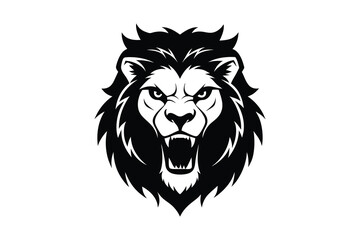 lion head mascot isolated on white background