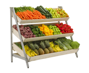 Fresh Fruits and Vegetables Display Rack