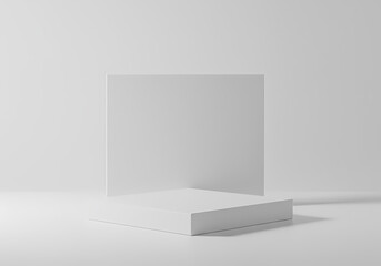 Fototapeta premium White Minimalist Product Display Stand isolated on transparent background
