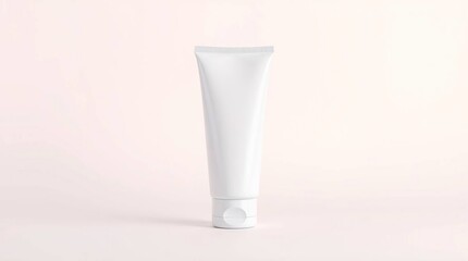 Photorealistic White Lotion Tube Mockup Minimalist Product Design