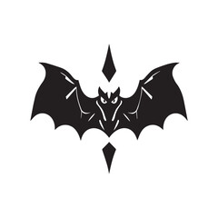vector silhouette image of bat Art & Illustration
