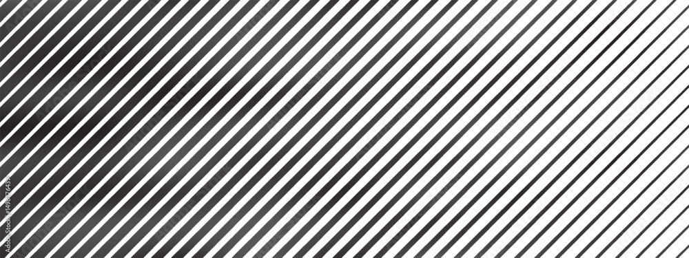 Poster diagonal stripe pattern with black line gradient. transition from thick to thin shapes forms geometr