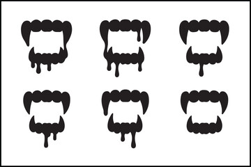 Vampire Teeth Silhouette Vector