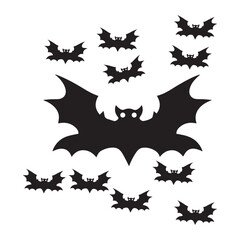 vector silhouette image of bat Art & Illustration