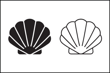 Sea Shell Line Art Silhouette