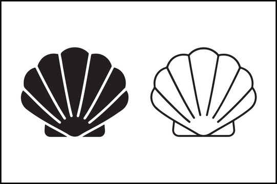 Sea Shell Line Art Silhouette