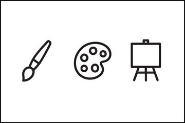Art Icons Black White Silhouette Line Art