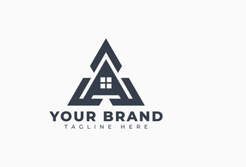 Triangle Real Estate logo. Usable for Home, architecture, property, residential, apartment, building, construction