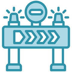 Barrier mini illustration dual tone color icon, use for civil engineering, industry, construction, UI, UX kit, app and web development, digital or print.