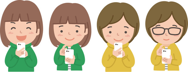 スマホを操作する女性