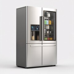 3D smart fridge icon with automatic inventory, designed for easy food management and tracking.