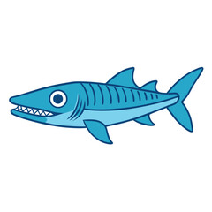 Obraz premium a detailed watercolor of a barracuda with its sharp
