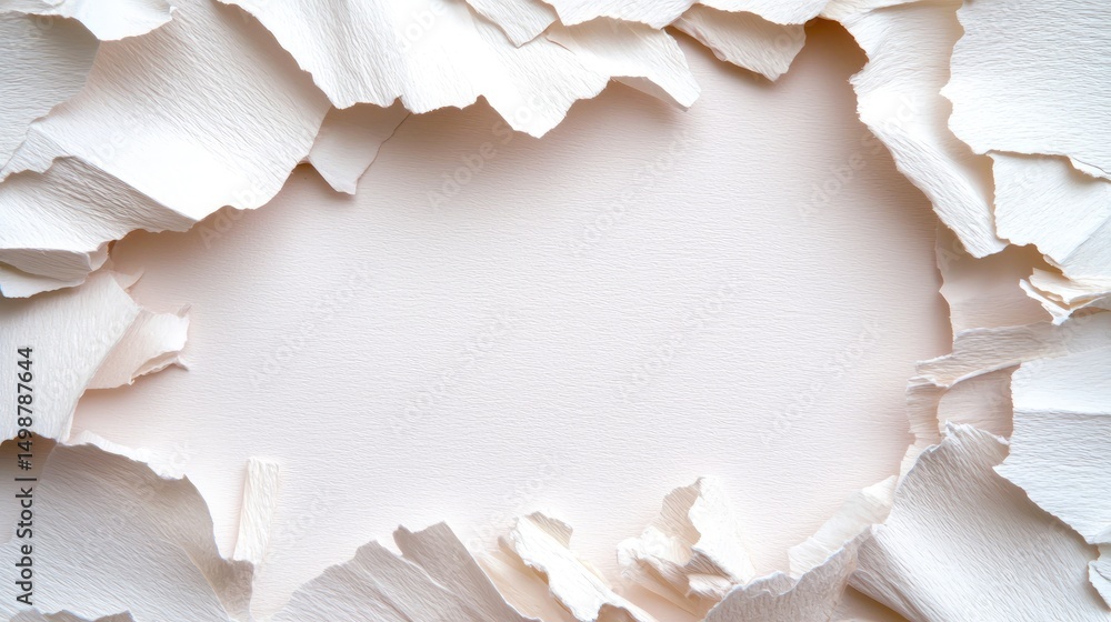 Poster tear effect on light background with layered paper texture