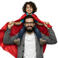 Smiling casual family together showing happiness and joy dad and sun