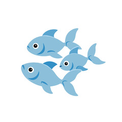 Obraz premium a realistic watercolor of a school of tiny minnows