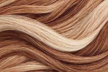 Hair Color Variety: A close-up showcases cascading strands of luxurious hair in a spectrum of warm, natural colors, highlighting the beauty and diversity of hair