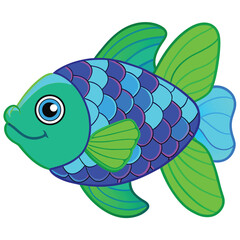 Obraz premium a vibrant watercolor of a parrotfish with bright colors