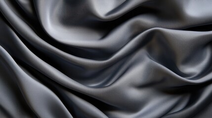 Obraz premium Smooth Dark Satin Fabric with Elegant Drapes and Soft Textures