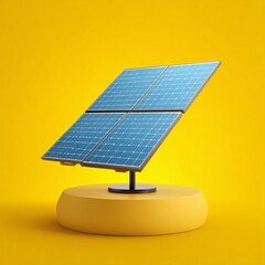 3D rendering of a solar panel, designed to capture and convert sunlight into renewable energy.