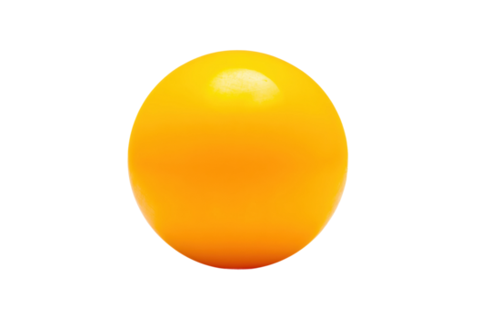 Bright yellow sphere against black background with smooth glossy surface, cut out