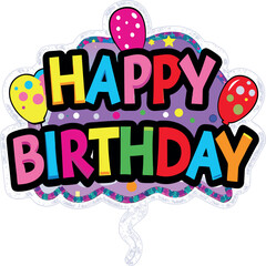 This is an illustration of a colorful Happy Birthday sign.