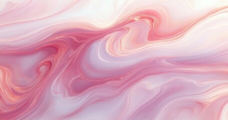 Obraz premium Abstract flowing pastel waves with smooth gradients in shades of pink, lavender, and peach creating a serene and calming visual effect