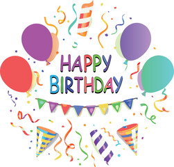 Happy Birthday balloon illustration. EPS 10  included.

